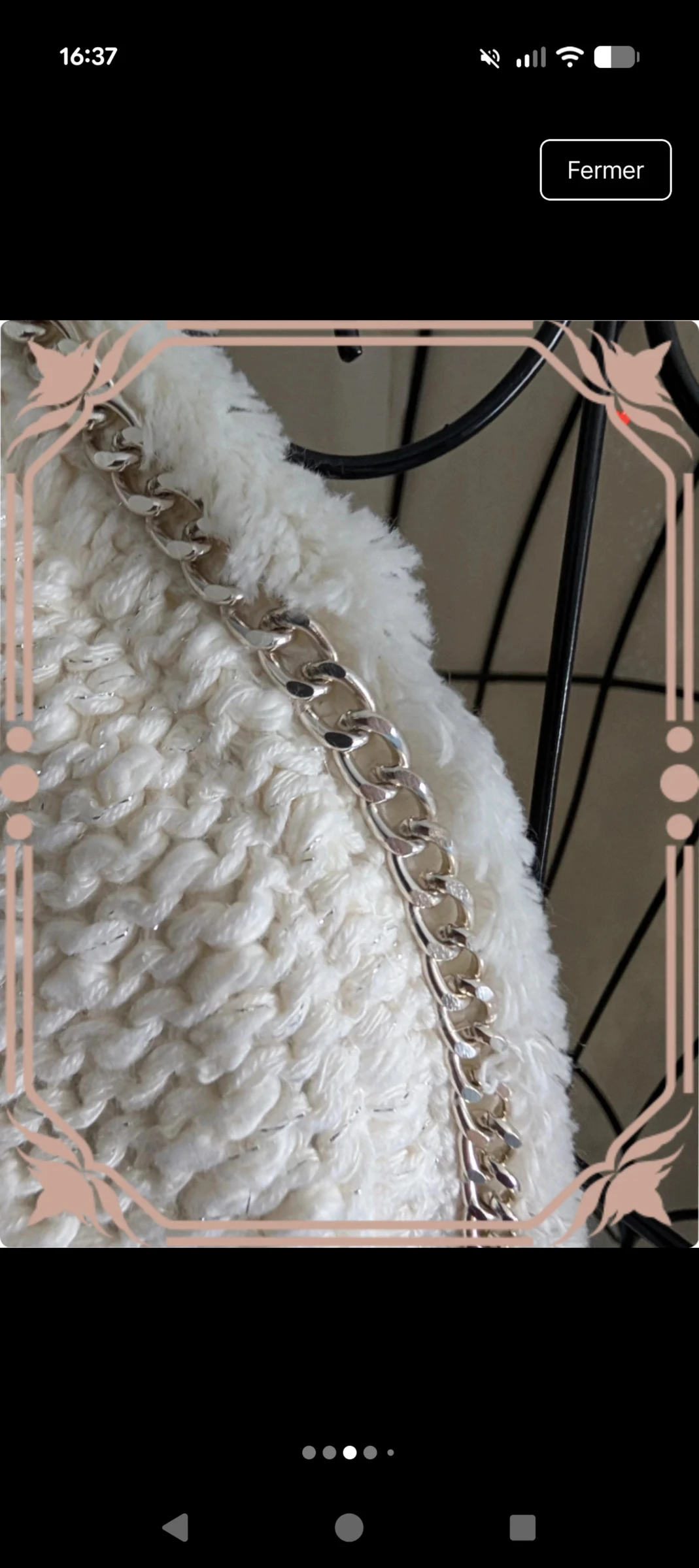 Beautiful chic white Zara Knit vest - Chain and voile details - Size L – photo 3